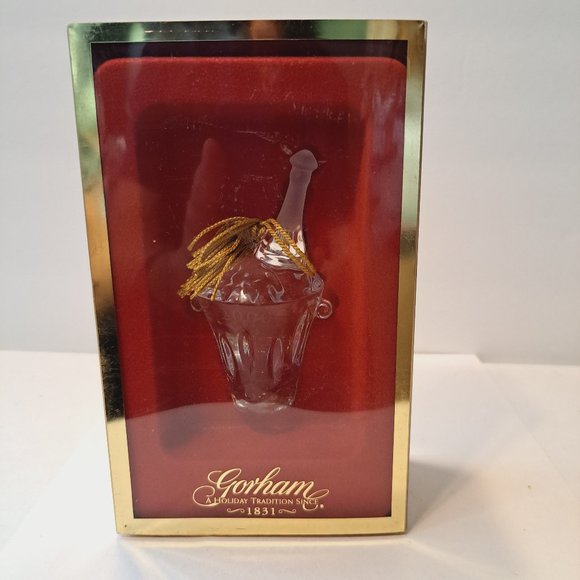 Gorham 2000 Champagne Bucket Christmas Tree Ornament USA - Picture 2 of 7